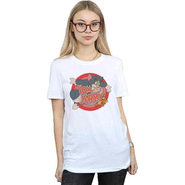 Tom and Jerry Womens/Ladies Catch Cotton Boyfriend T-Shirt