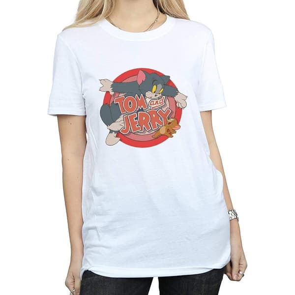 Tom and Jerry Womens/Ladies Catch Cotton Boyfriend T-Shirt