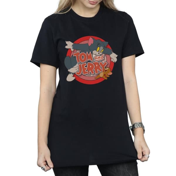 Tom and Jerry Womens/Ladies Catch Cotton Boyfriend T-Shirt