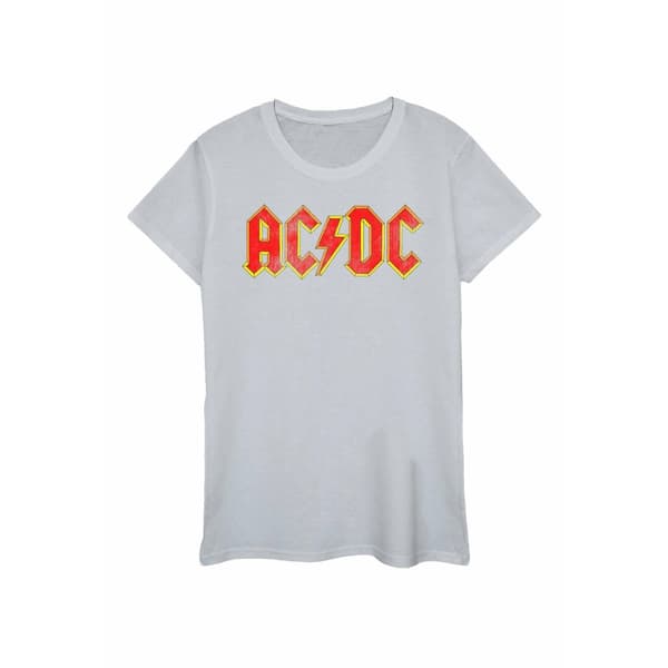 AC/DC Kvinnor/Damer med nödställd logotyp T-shirt