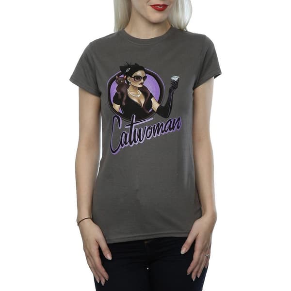 DC Bombshells Dam/Tjej Catwoman Heather T-shirt