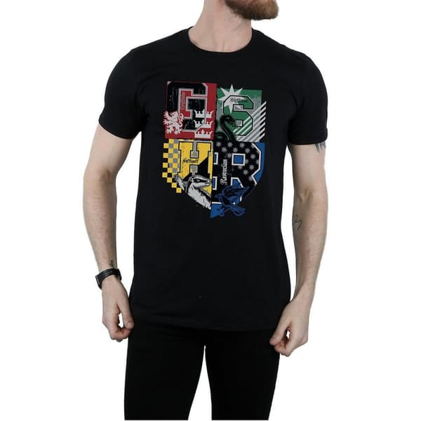 Harry Potter Mens Hogwarts Houses Cotton T-Shirt