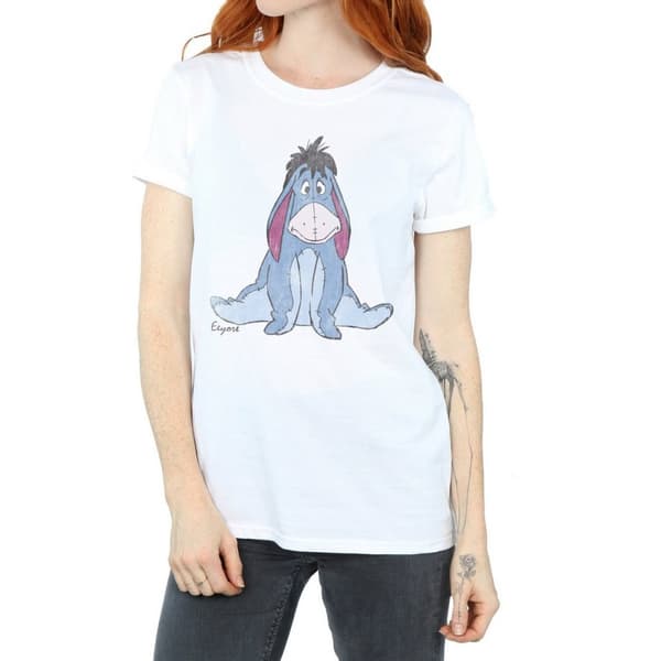 Winnie the Pooh Womens/Ladies Eeyore Cotton Boyfriend T-Shirt White XL