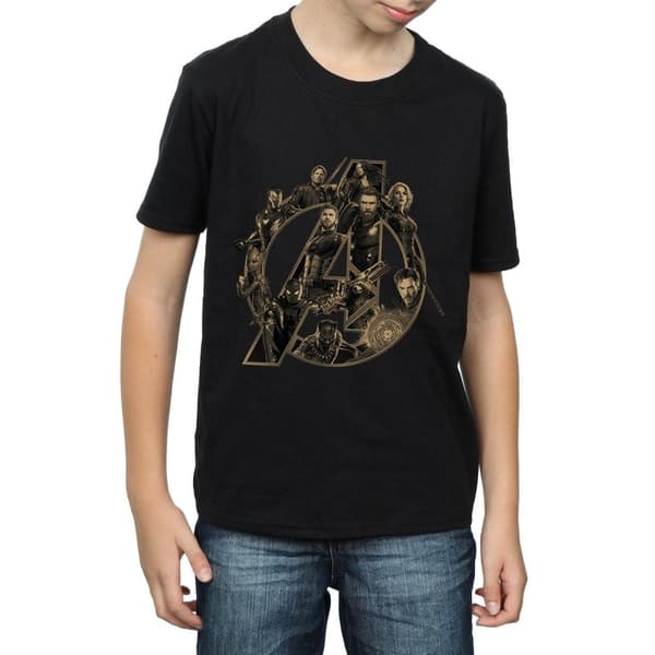 Avengers Infinity War T-shirt i bomull med logotyp för pojkar