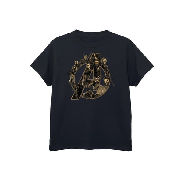 Avengers Infinity War T-shirt i bomull med logotyp för pojkar Black 12-13 Years