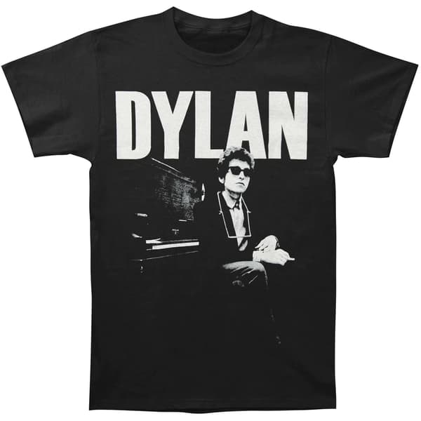 Bob Dylan Unisex Adult At Piano Cotton T-Shirt