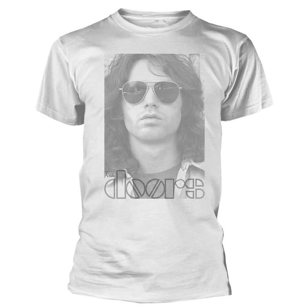 The Doors Unisex Adult Aviator Cotton T-Shirt White M