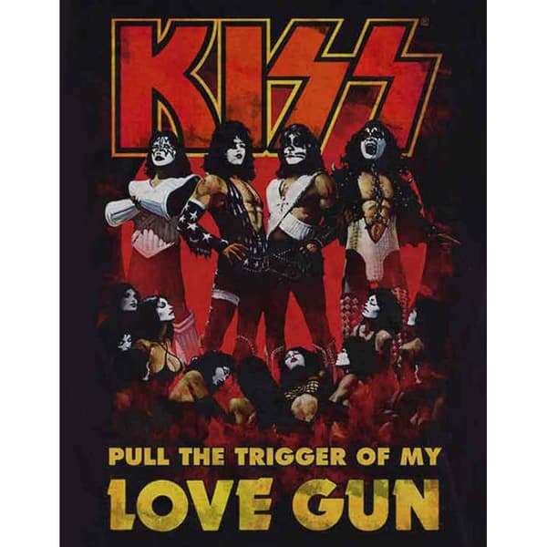 Kiss Unisex Adult Love Gun Glow Cotton T-Shirt