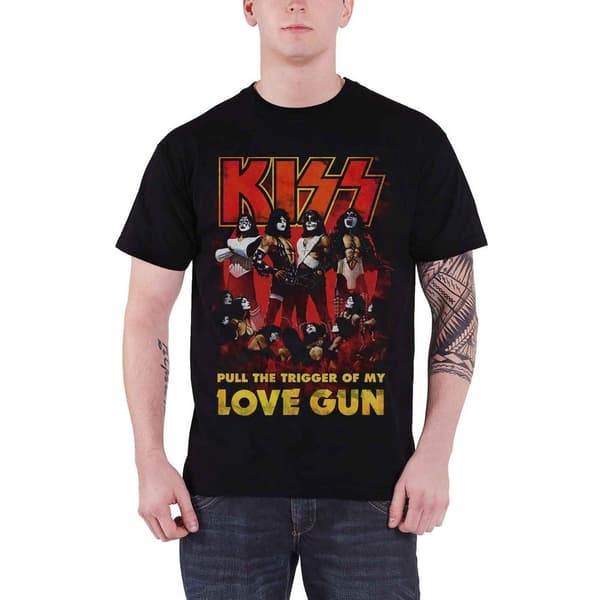 Kiss Unisex Adult Love Gun Glow Cotton T-Shirt