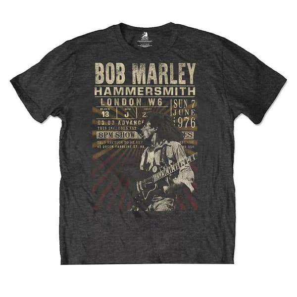 Bob Marley Unisex Adult Hammersmith 76 Cotton T-Shirt Black S
