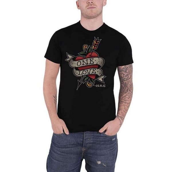Nas Unisex Adult Love Tattoo Cotton T-Shirt