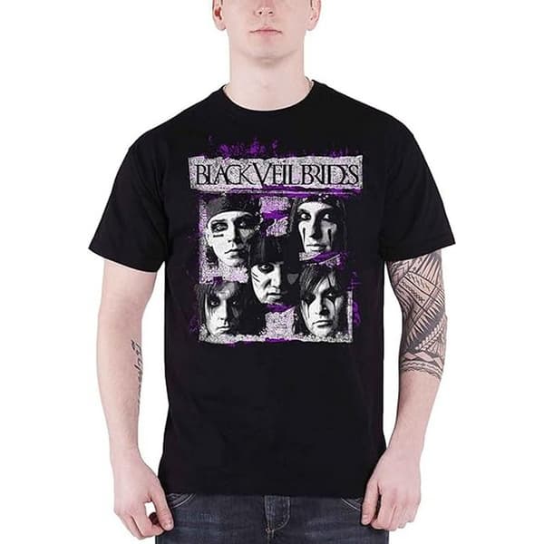 Black Veil Brides Unisex Adult Grunge Faces Cotton T-Shirt Black M