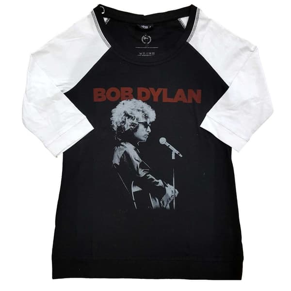 Bob Dylan Womens/Ladies Sound Check Cotton Raglan T-Shirt Black/White XXL