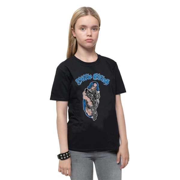 Billie Eilish Childrens/Kids Bling Glitter Cotton T-Shirt