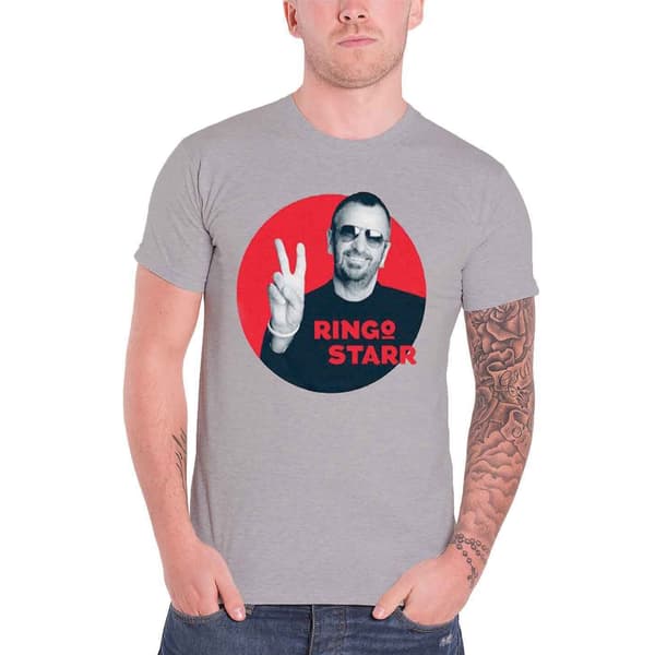 Ringo Starr Unisex vuxen Peace Circle T-shirt i bomull Grey L