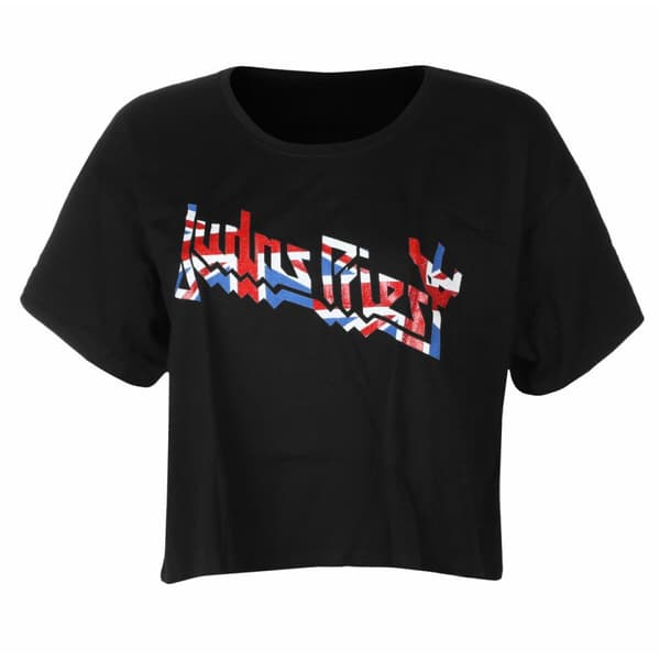 Judas Priest Dam/Lady Union Jack Boxy T-shirt i bomull