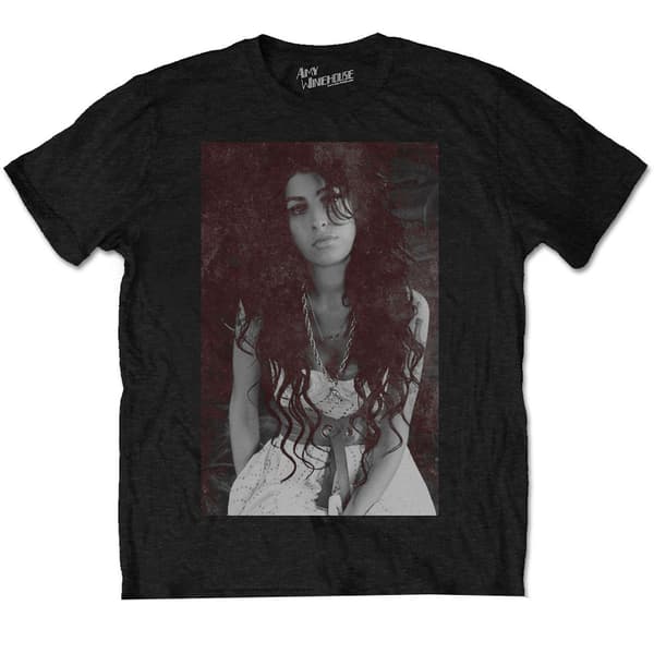 Amy Winehouse Unisex Adult Back To Black Chalk Board Cotton T-Shirt Black S
