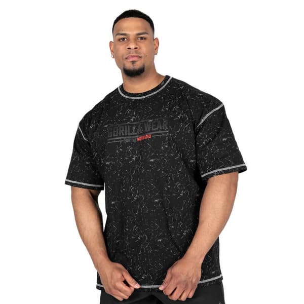 Saginaw Oversized T-Shirt, washed black, Gorilla Wear XXL