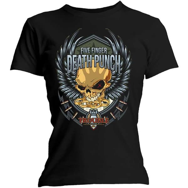 Five Finger Death Punch Womens/Ladies Trouble Cotton T-Shirt Black M