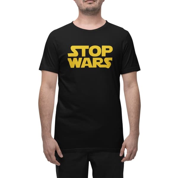 T-shirt med Stop Wars design