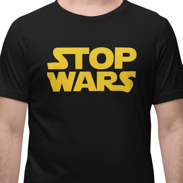 T-shirt med Stop Wars design