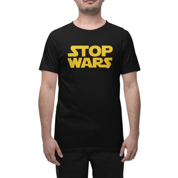 T-shirt med Stop Wars design