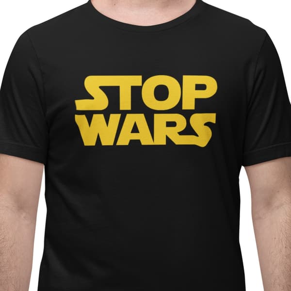T-shirt med Stop Wars design Medium