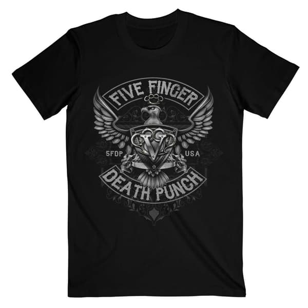Five Finger Death Punch Unisex vuxen Howe Eagle Crest bomulls t-shirt