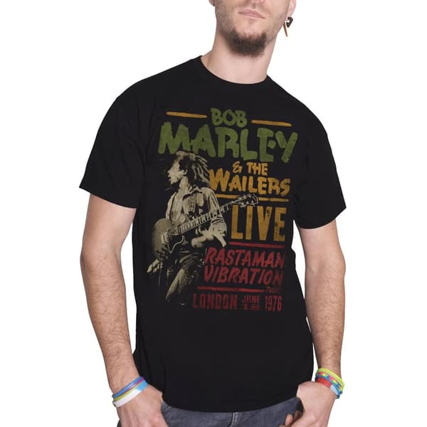 Bob Marley Unisex vuxen Rastaman Vibration Tour 1976 T-shirt i bomull