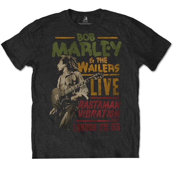 Bob Marley Unisex vuxen Rastaman Vibration Tour 1976 T-shirt i bomull
