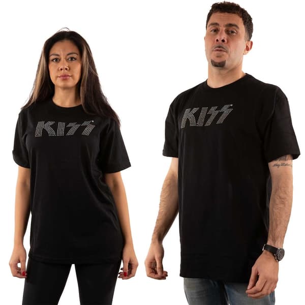 Kiss Unisex T-shirt med Diamante-logo til voksne