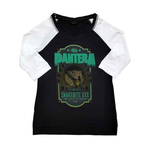 Pantera Womens/Ladies Snakebite XXX Label Cotton Raglan T-Shirt Black/White 3XL