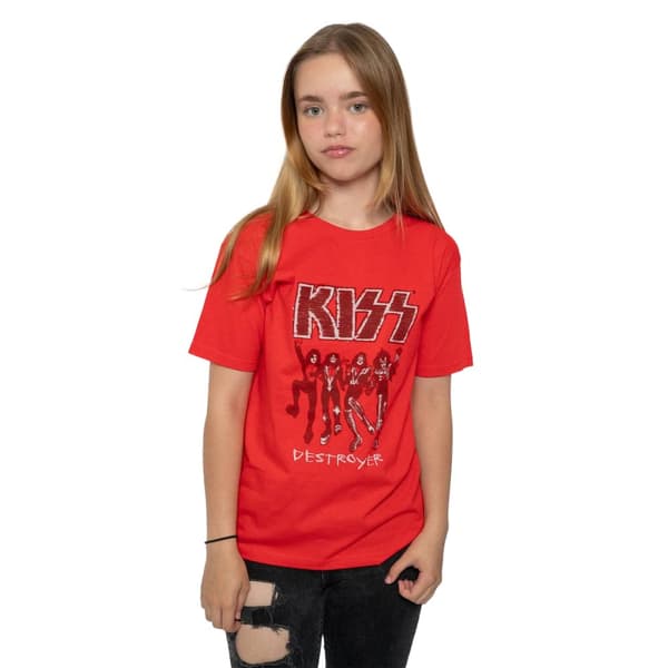 Kiss T-shirt i bomull med skiss av Destroyer för barn/unga