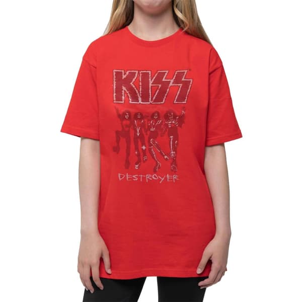 Kiss T-shirt i bomull med skiss av Destroyer för barn/unga