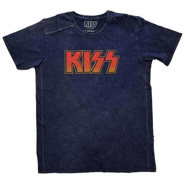 Kiss Unisex vuxen t-shirt med klassisk tvättad logotyp