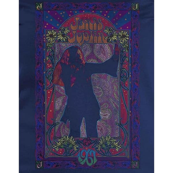 Janis Joplin Dam/Tjej - Paisley T-shirt i bomull