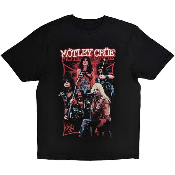 Motley Crue Unisex vuxen Live Montage T-shirt i bomull