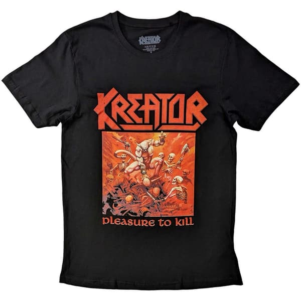 Kreator Unisex vuxen T-shirt i bomull med ryggtryck från Pleasure To Kill Black XL
