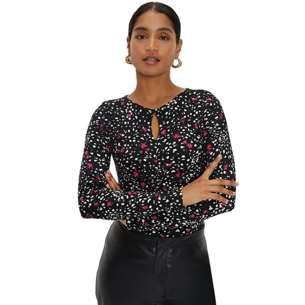 Dorothy Perkins Topp med nyckelhål i abstrakt krus Black M