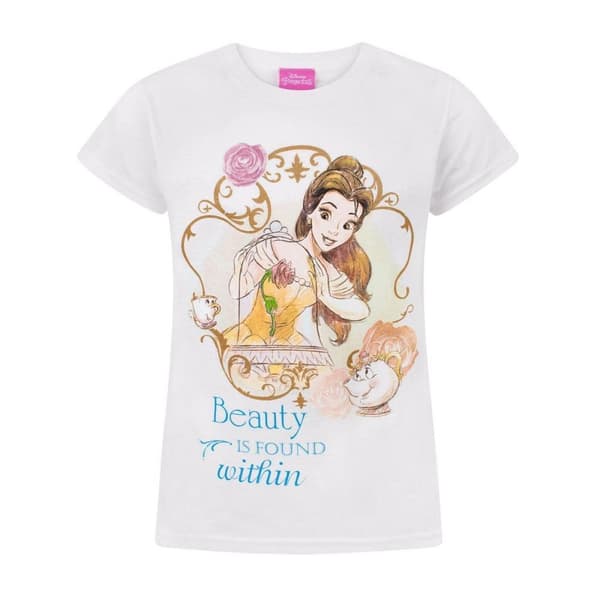 Beauty And The Beast T-shirt för flickor Skönheten finns inombords
