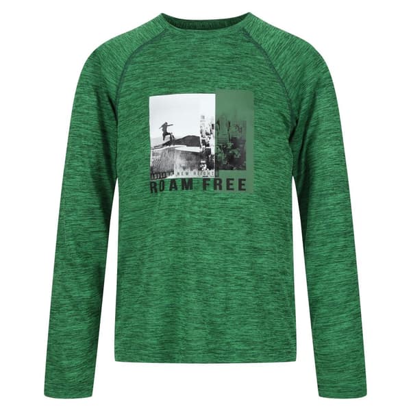Regatta Childrens/Kids Burnlee Roam Free Graphic Print Marl T-Shirt Field Green 9-10 Years
