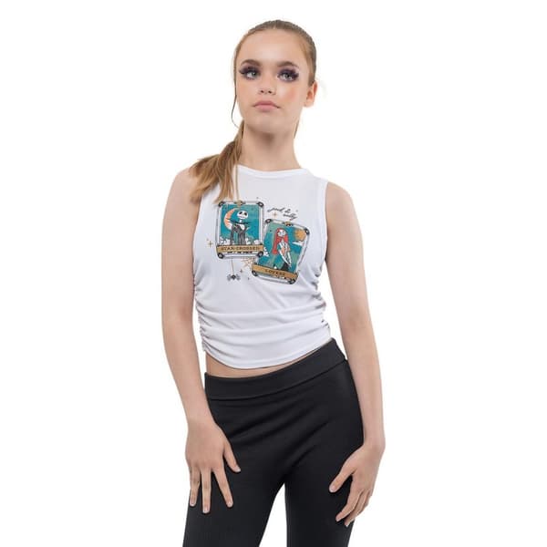 Nightmare Before Christmas Womens/Ladies Star Crossed Lovers Ruched Side Crop Top