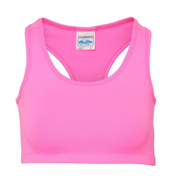 AWDis Cool Womens/Ladies Girlie Cool Sports Crop Top Electric Pink 10 UK