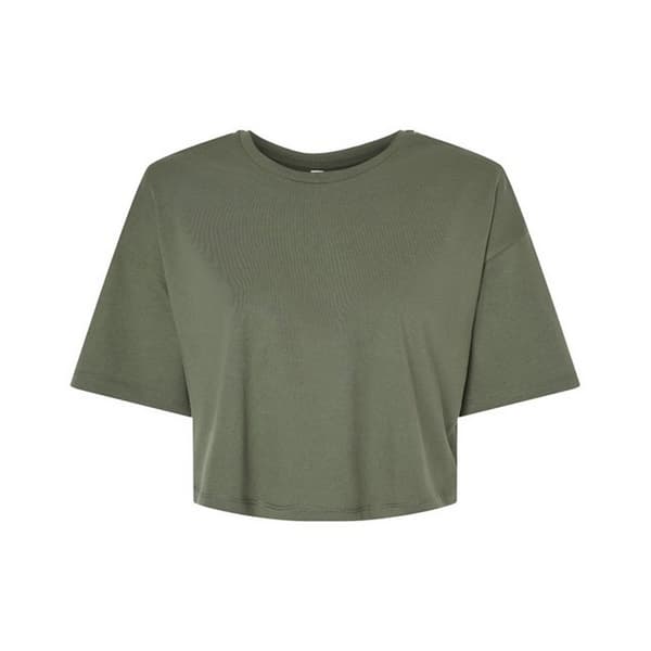 Bella + Canvas Jersey Crop T-shirt til kvinder/damer i Jersey Military Green 16 UK