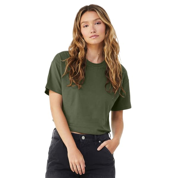 Bella + Canvas Jersey Crop T-shirt til kvinder/damer i Jersey