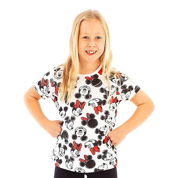 Disney Piger Mickey & Minnie Mouse T-shirt med print over det hele