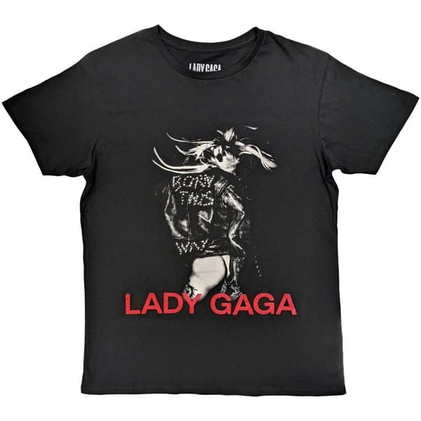 Lady Gaga Unisex T-shirt med läderjacka för vuxna