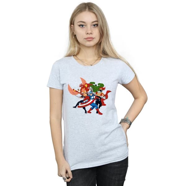 Marvel Dam/kvinnor Avengers Assemble Comic Team - T-shirt i bomull