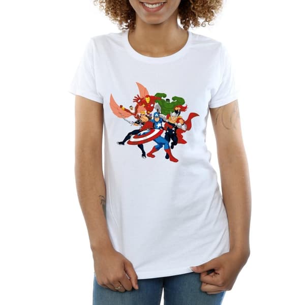 Marvel Dam/kvinnor Avengers Assemble Comic Team - T-shirt i bomull