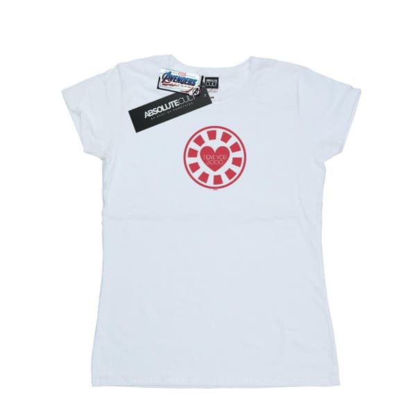 Marvel Dam/Tjej Avengers Endgame I Love You 3000 Tony Stark Hjärta Bomull T-shirt